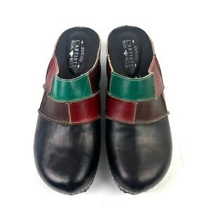 L'artiste‎ Spring Step Ridgeview Shoes 41 Leather Colorful Slip On Mules NEW
